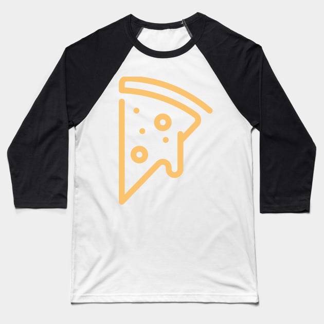 Cheese Dripping Pizza Outline Baseball T-Shirt by InkyArt